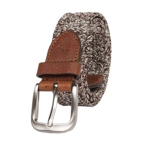 Tommy Bahama Stretch Leather Tweed Belt Brown Women's Small 35MM BNWT SO